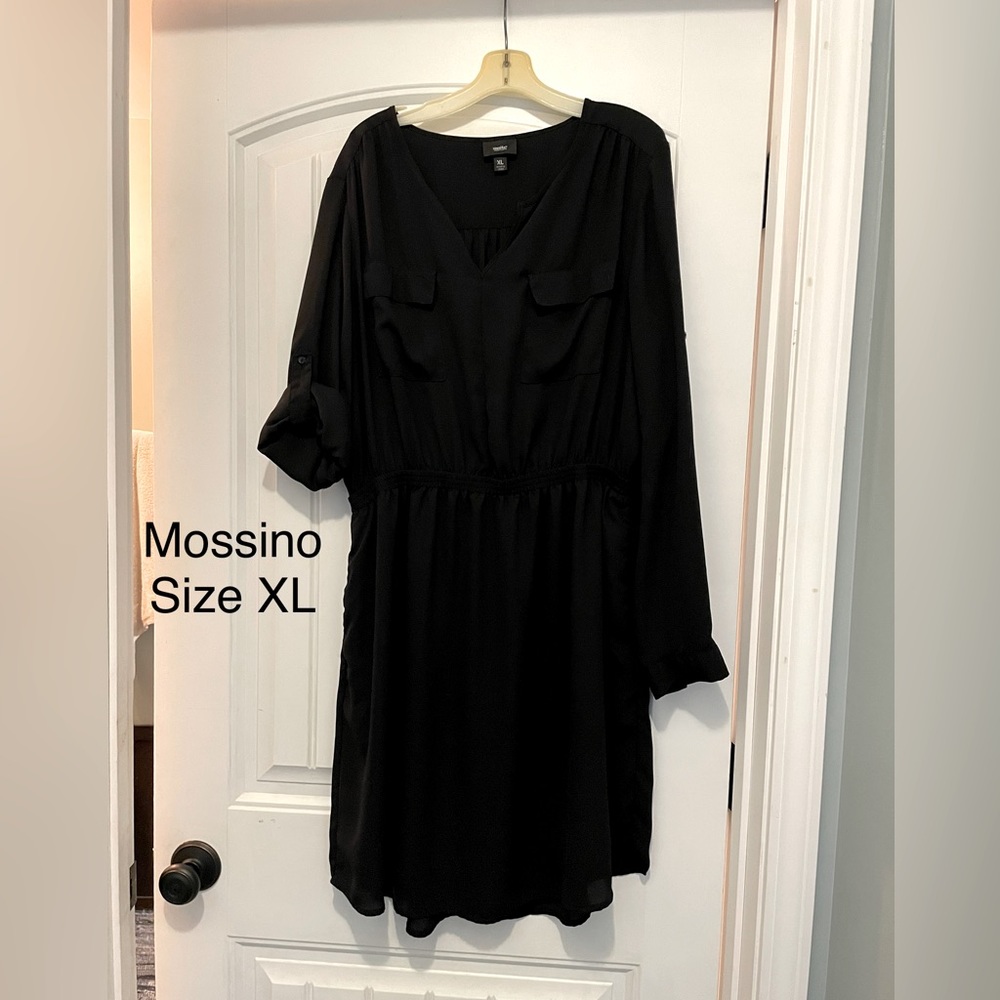 Black dress with cuffable sleeves